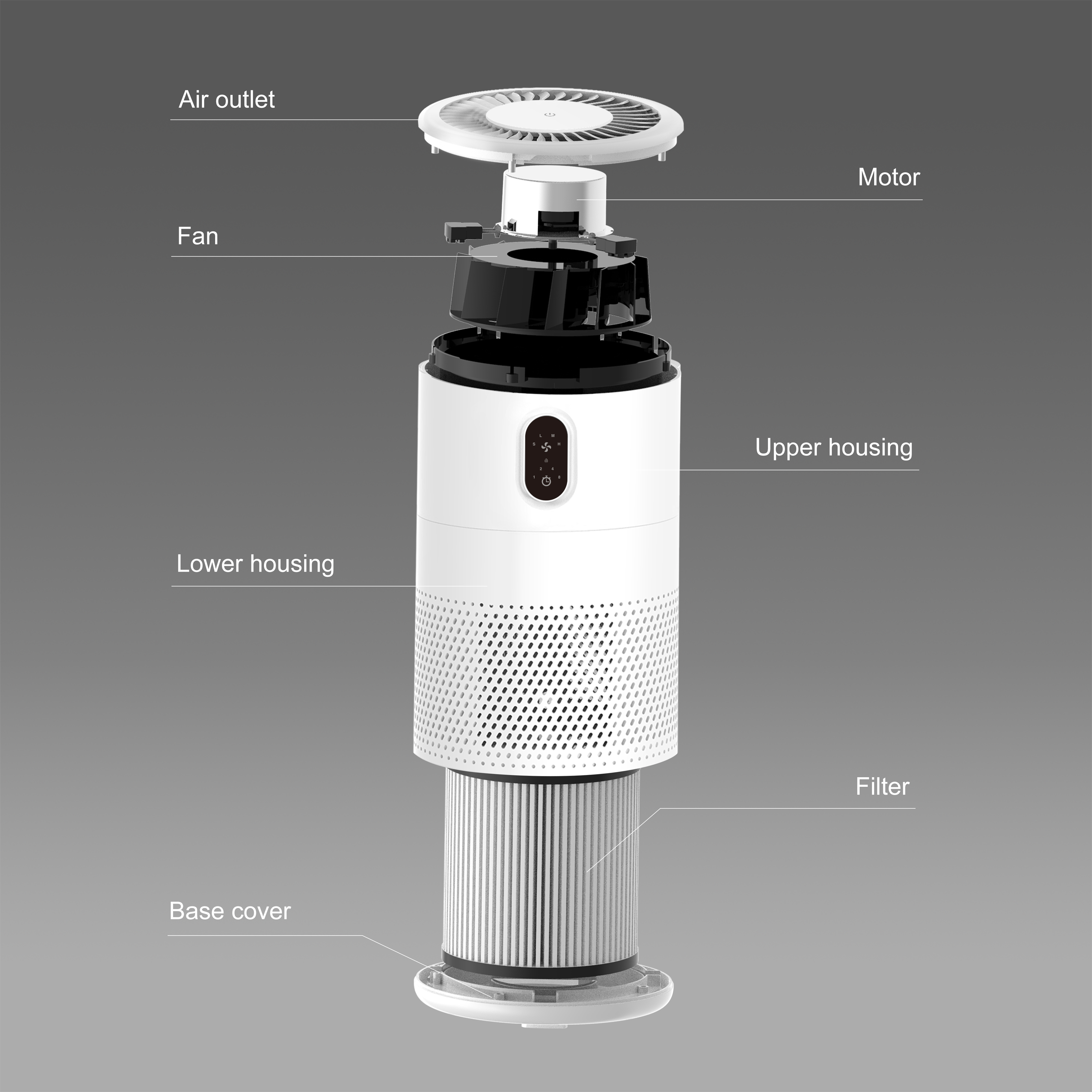 Purificateur d'air de bureau à filtre HEPA à haute filtration pour chambre à coucher