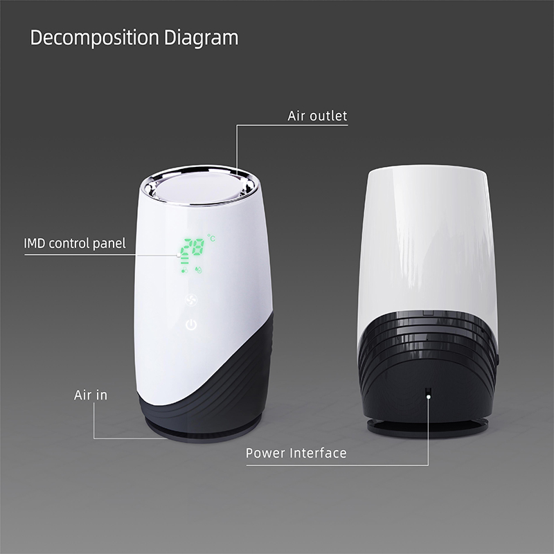 Purificateur d'air de bureau en plastique véritable HEPA à ions négatifs haut de gamme